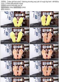 【Asian girl feet soles】Qiudong showing sexy pair of rough big feet1